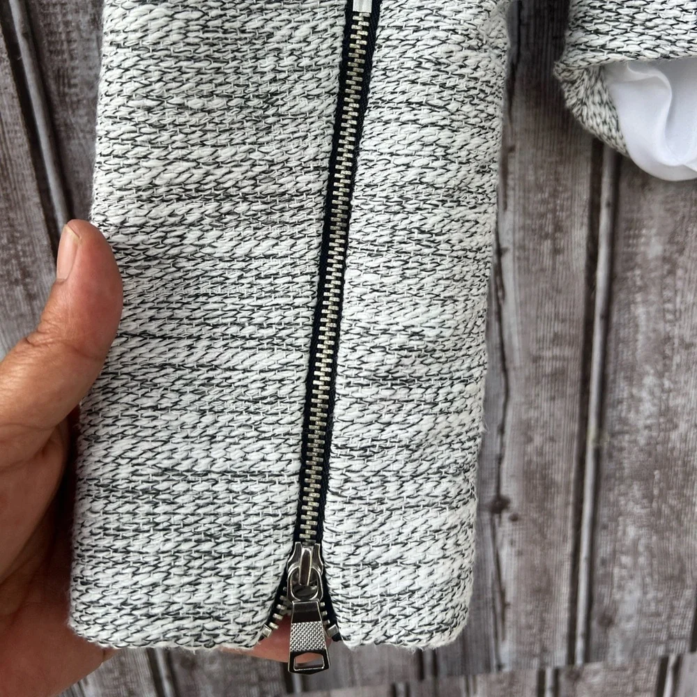 Banana Republic Gray‎ Tweed Zip Jacket Size 2